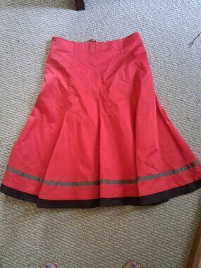 Jacqueline Riu Womens Cotton Swing Skirt Size 38 Zip M